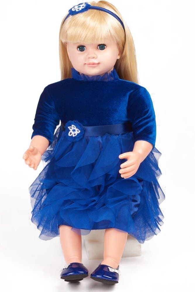 22 inch Smart Interactive Talking Dolls for Girls Children Learning Toys Blond Blues Dress