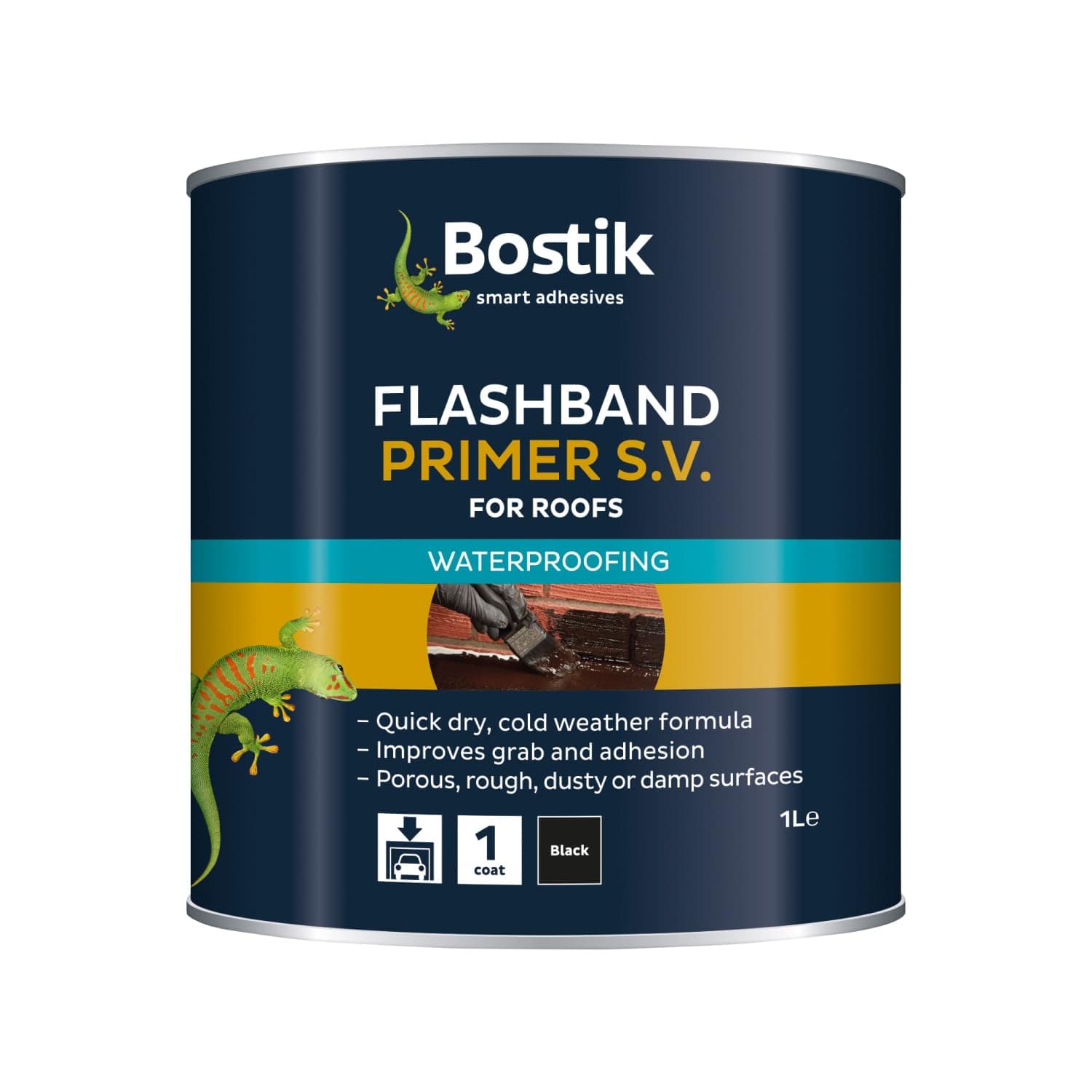 Flashband Primer S.V. for Roofs, Primer for Flashing Tape Black - 1L - Improves Grab and Adhesion