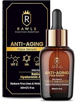 - RAWLS Face Serum for Glowing Skin,30ML|Anti-Aging Serum with Retinol,Hyaluronic Acid & Vitamin C|Reduces Fine Lines,Wrinkles & Boosts Collagen|Lightweight & Non-Sticky|For Women & Men|All Skin Types