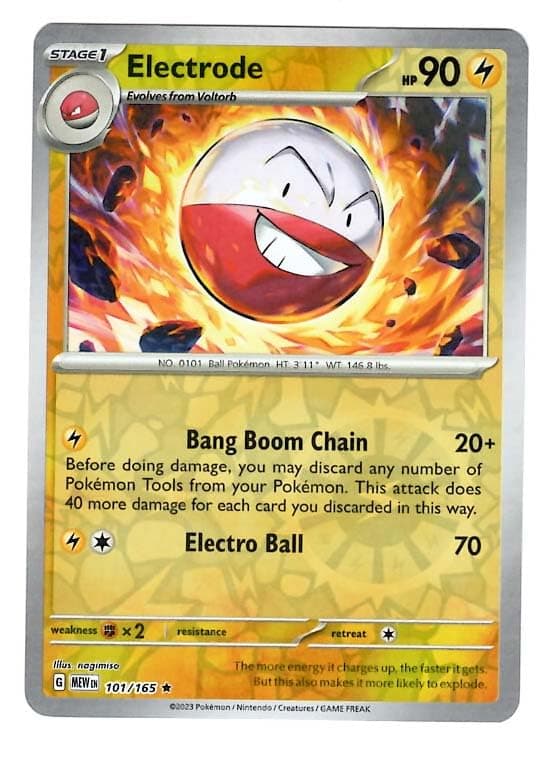 Pokemon - Electrode 101/165 - Pokemon 151 - Reverse Foil - Single Card