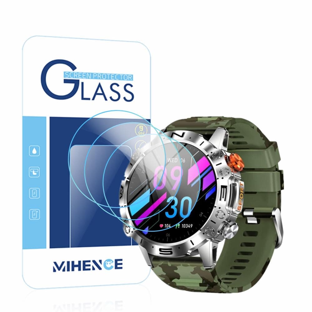 Screen Protector Compatible for K59 / ST19 1.43'' Smartwatch , 9H Tempered Glass Protective Film Compatible for GLONHI K59 Pro / SIEMORL ST19 / LIGE ST19 / ESFOE ST19 / LIGE K59 1.43 Inches