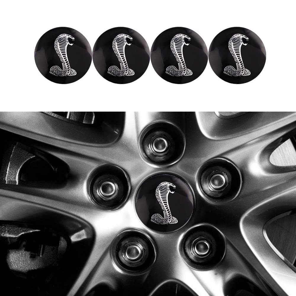 Yuanxi Electronics 4PCS 56.5mm 2.2' Auto Car Sticker Wheel Center Hub Cap Logo Aluminium fit for Mustang Shelby Cobra (forShelby)