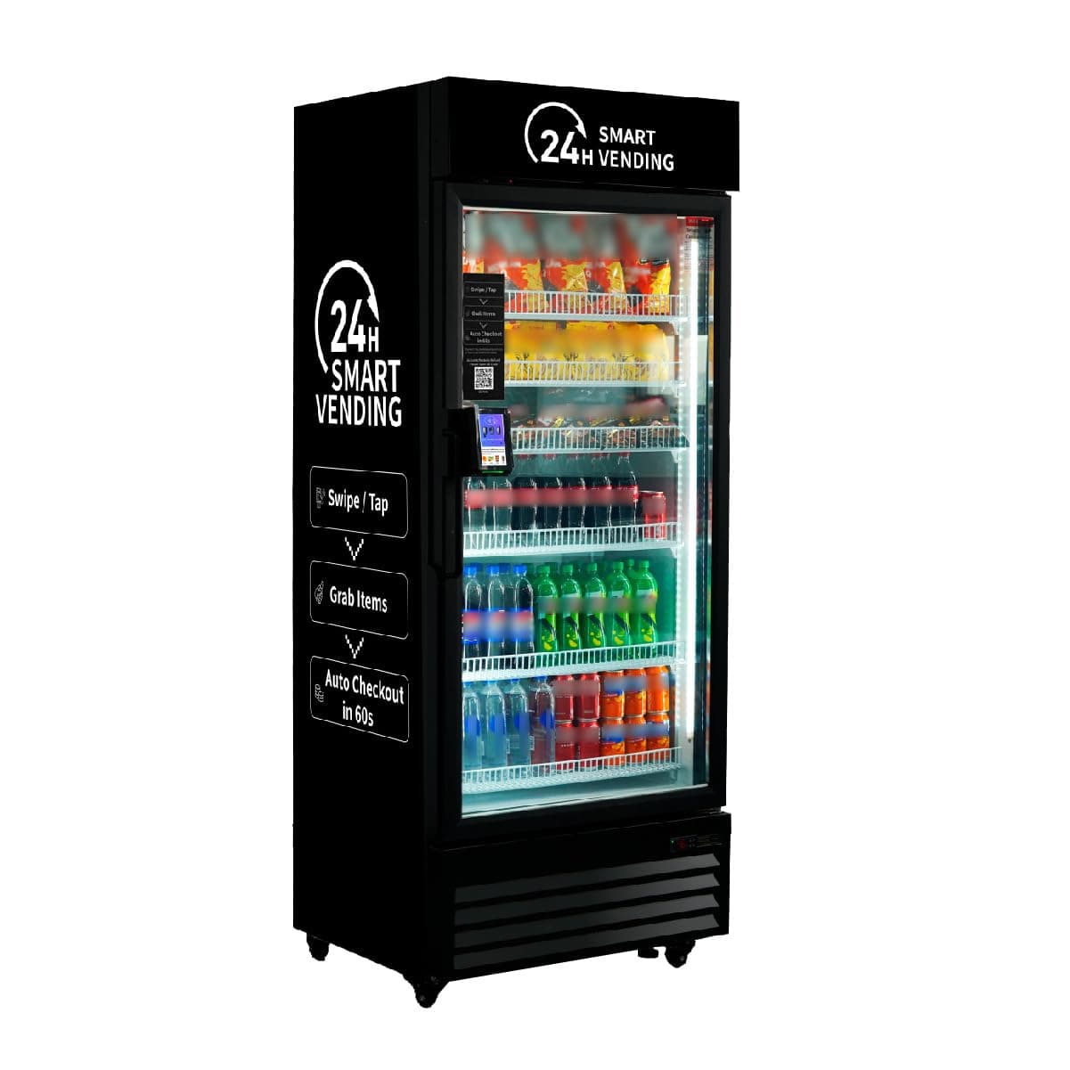 HAHA Smart AI Vending Machine for Business, Multi-Item Combo Vending with APP Management & Cashless Payment, Refrigerated Beverage US620-528 Bottles