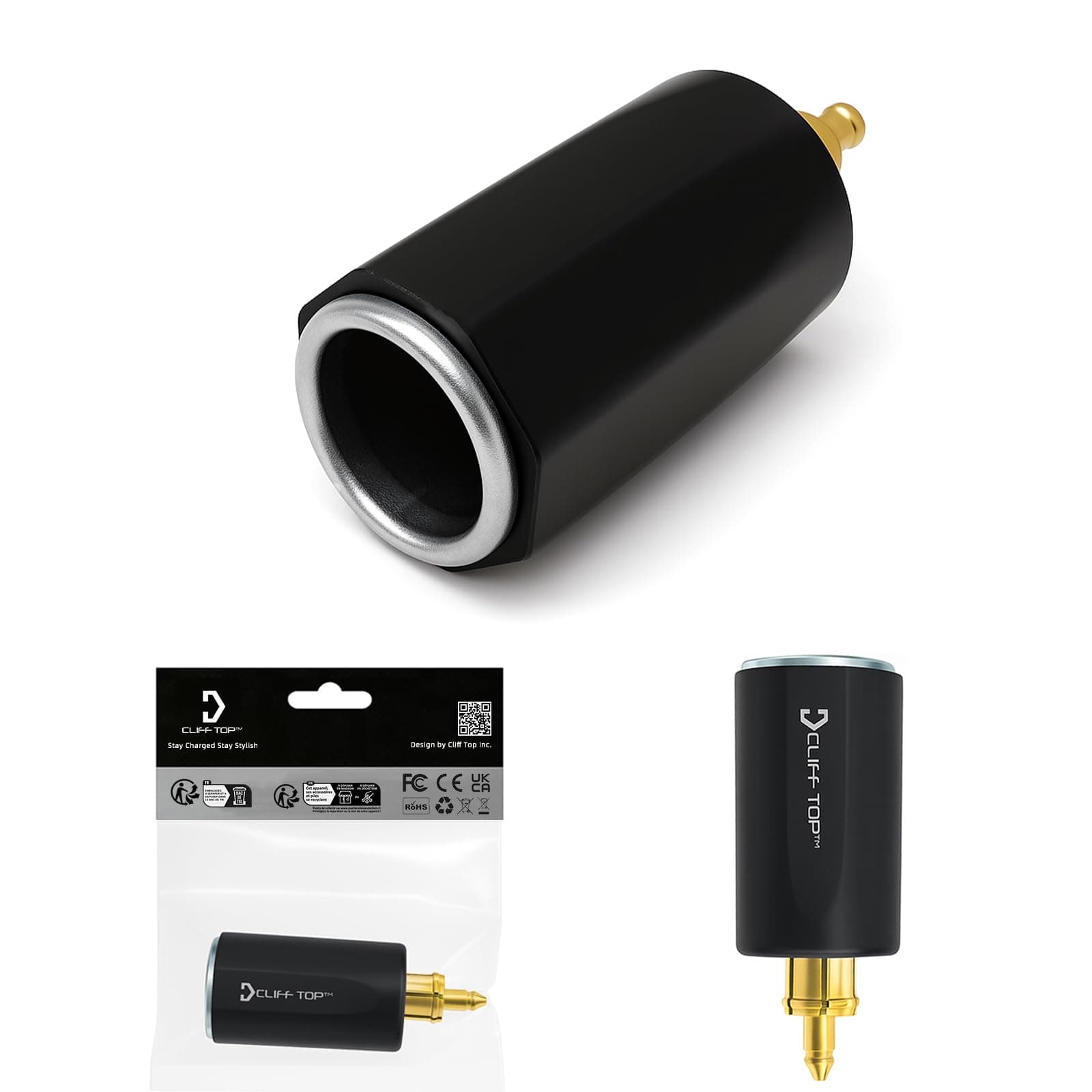 Cliff Top DIN Hella Plug to Cigarette Lighter Adapter Compatible with BMW Triumph Motorcycle 12V 24V Power Converter