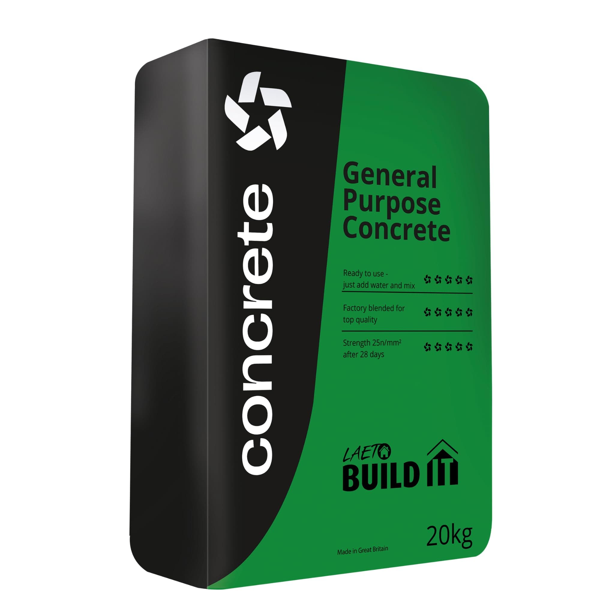 General Purpose Concrete – 20kg Pre-Mixed Concrete for Paths, Patios, Steps, Repairs & DIY Projects – Ready to Use – High Strength with Graded Aggregate – Just Add Water