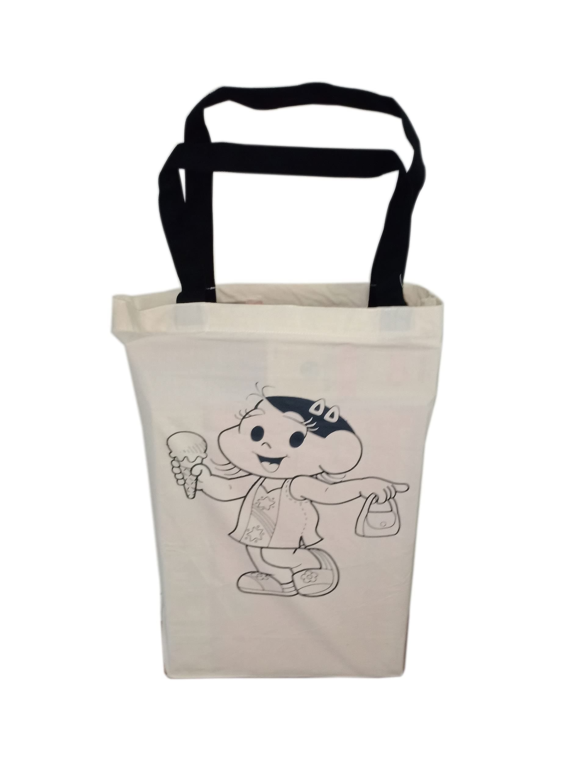 Active BasicPrinted Cartoon With Zip Tote Bag (Cute Girl)