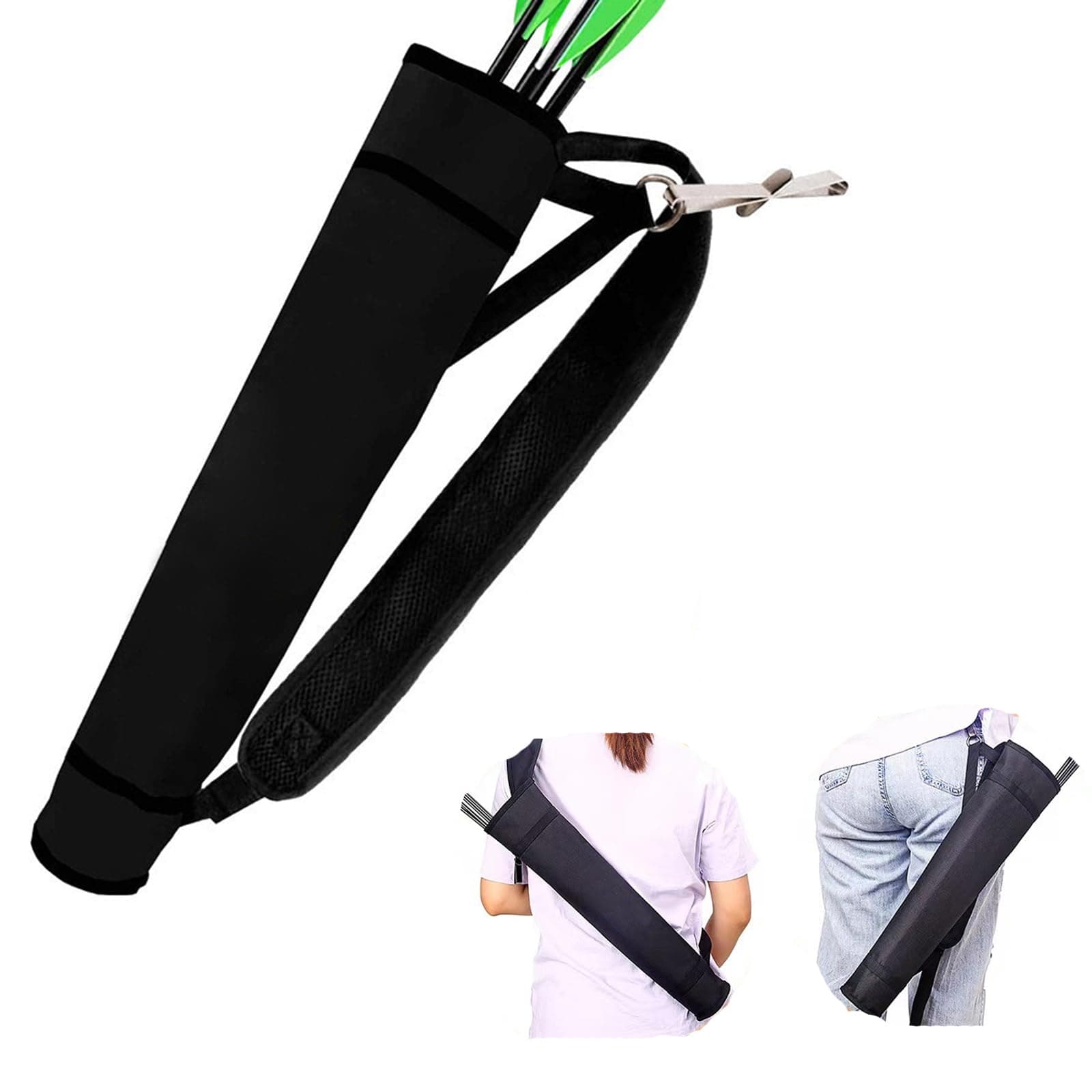 Archery Quiver Back and Hip Quivers Adjustable Arrow Backpack Bag Holder Side Hip Arrows Bag for Compound Recurve Bow Practice Target Hunting