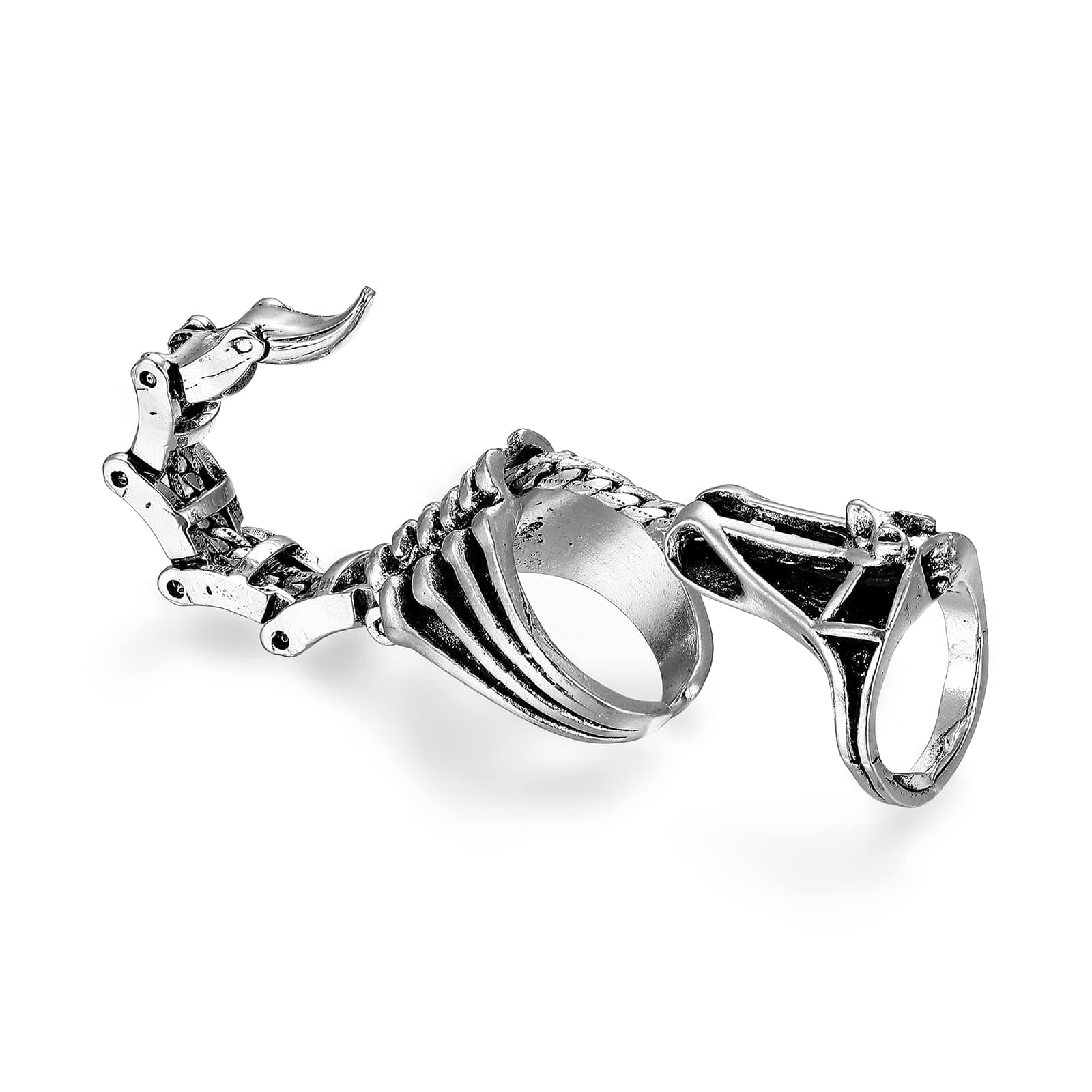 Silver Scorpion Ring Gothic Knuckle Finger Ring Punk Hinged Activity Rings Halloween for women and men