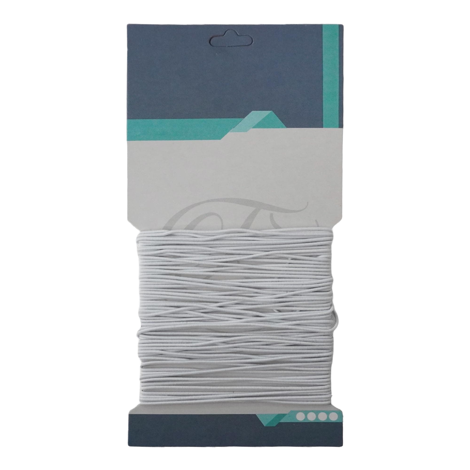 Trimming Shop 2mm Elastic Cord, Thread Beading String, Round Hat Elastic Stretchy String Rope for DIY Craft Projects, Sewing Accessories, Jewellery Stringing, White, 10 Metres