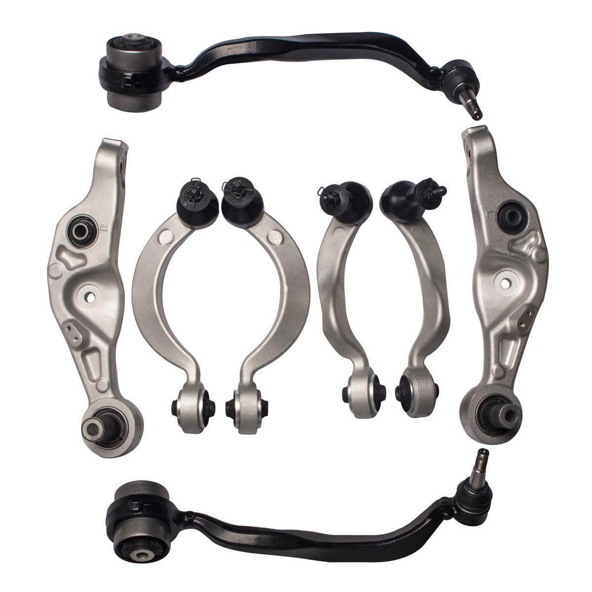 AUQDD 8Pcs Front Suspension Kit Compatible With 2007-2012 2013-2017 Le-xus LS460 w/RWD Only, Front Upper Lower Control Arm and Ball Joint Assembly (# K642208 K642988 K622207 K622209 524-027 522-785)