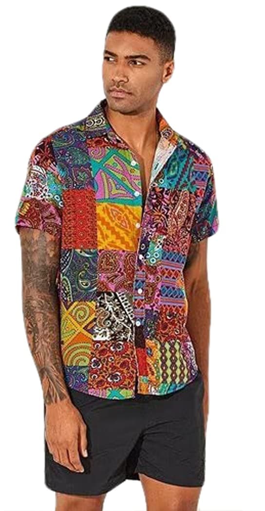 LookMarkMen's Printed Regular Fit Shirt