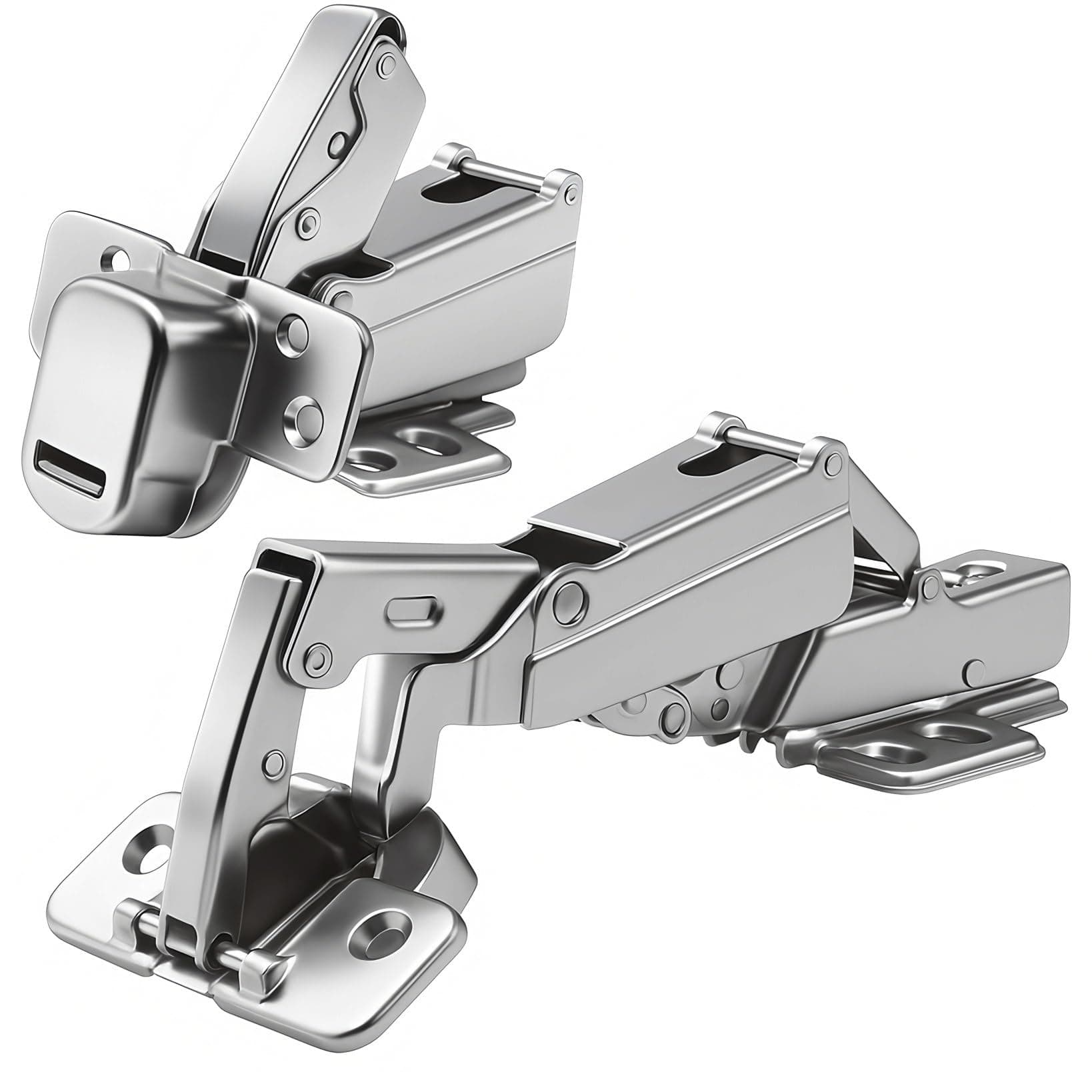 TamBee 175 Degree Hinges Face Frame Cabinet Doors Concealed Hinges Hydraulic Adjustable Mounting Hinges Soft Closing Stainless Steel Buffer Dampers for Wardrobe,1 Pair (Half Overlay)