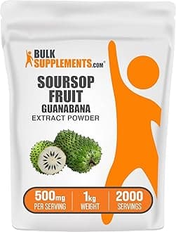 BulkSupplements.com Soursop Fruit Extract Powder - Guanabana Extract, Herbal Supplement - Gluten Free, 500mg per Serving, 1kg (2.2 lbs) (Pack of 1)