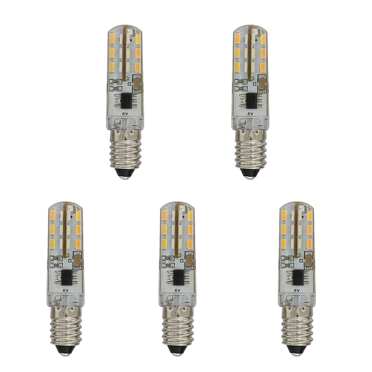 AWL E10 LED Bulbs Light 10W Halogen Bulbs Equivalent SMD3014 DC2.7-6V Warm White 3000K 80LM Pack of 5 [Energy Class A++]