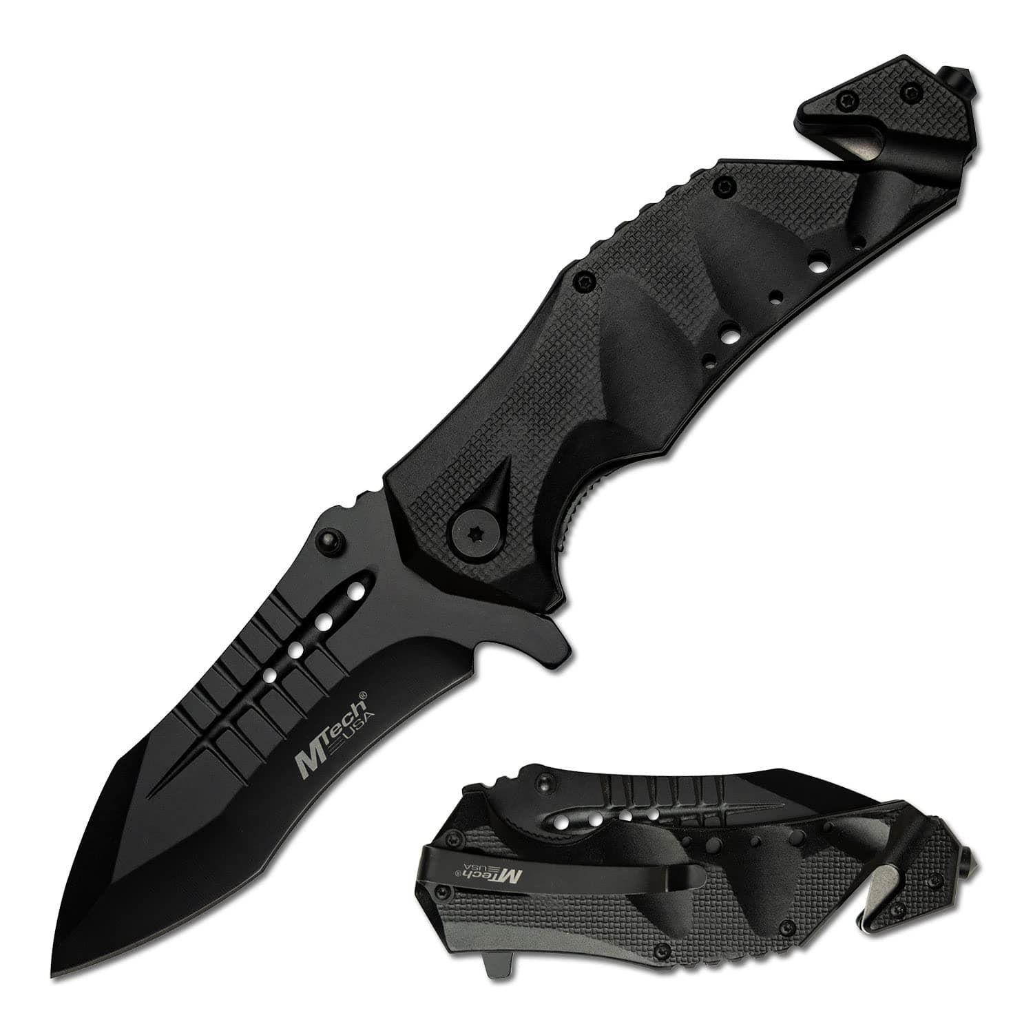 MTech USA MT-A845BK SPRING ASSISTED KNIFE, 5" Closed, Black Blade