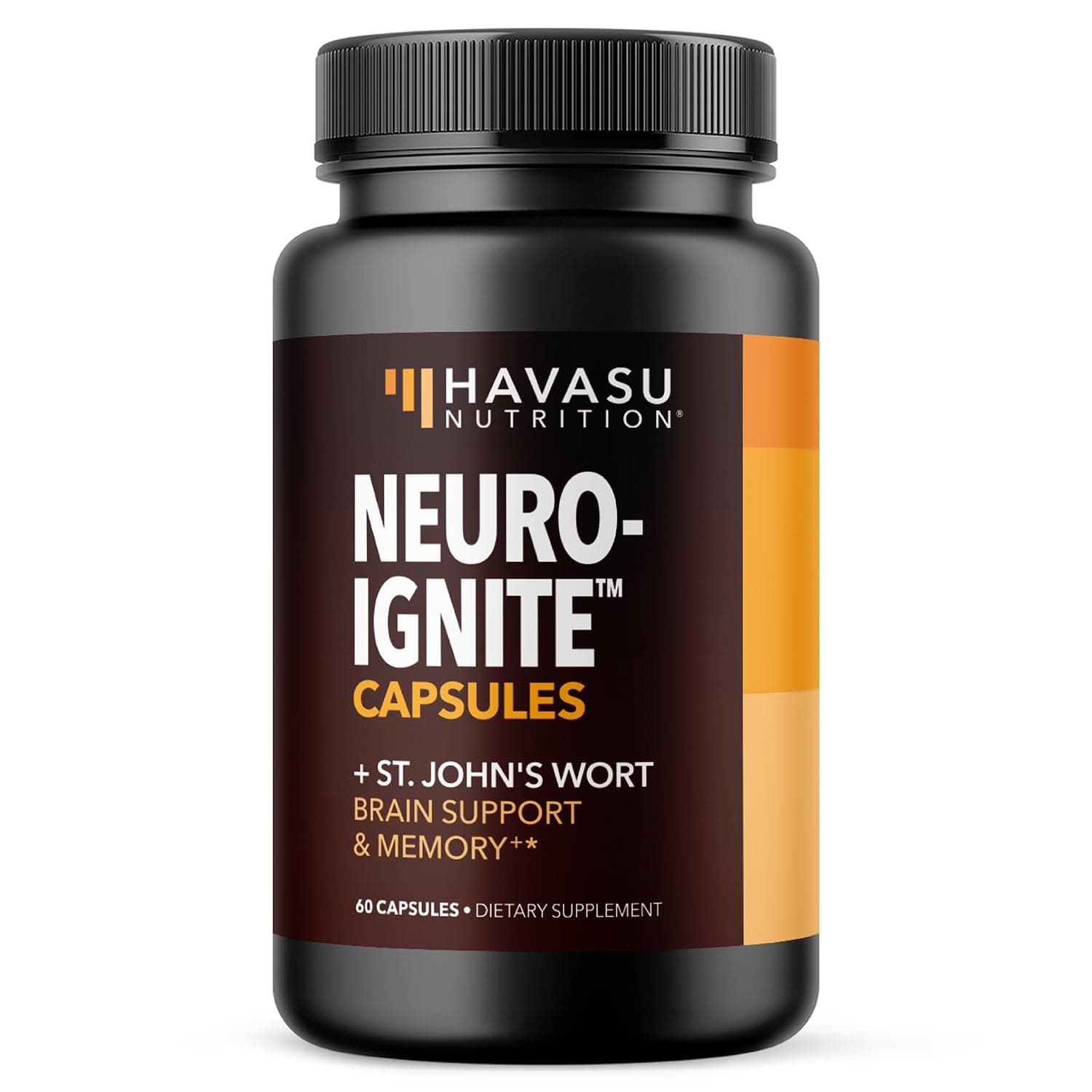 NeuroIGNITE Brain Supplements for Memory and Focus - 60 Count - Nootropics Brain Support Supplement with St. John's Wort, Ginkgo Biloba, Bacopa, Phosphatidylserine - Non-GMO Capsules, 2-Month Supply
