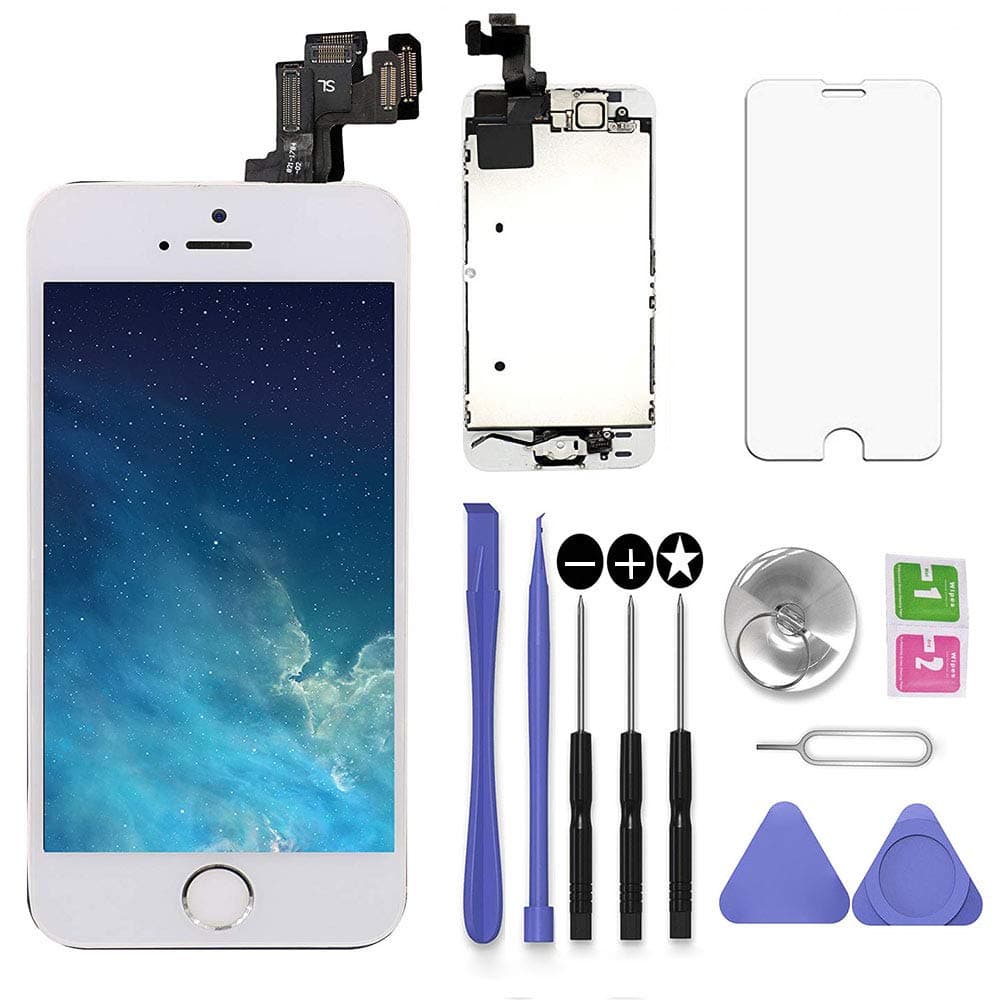 SNIDII Screen Replacement White for iPhone 5S 4.0 inch with Earpiece and Came...