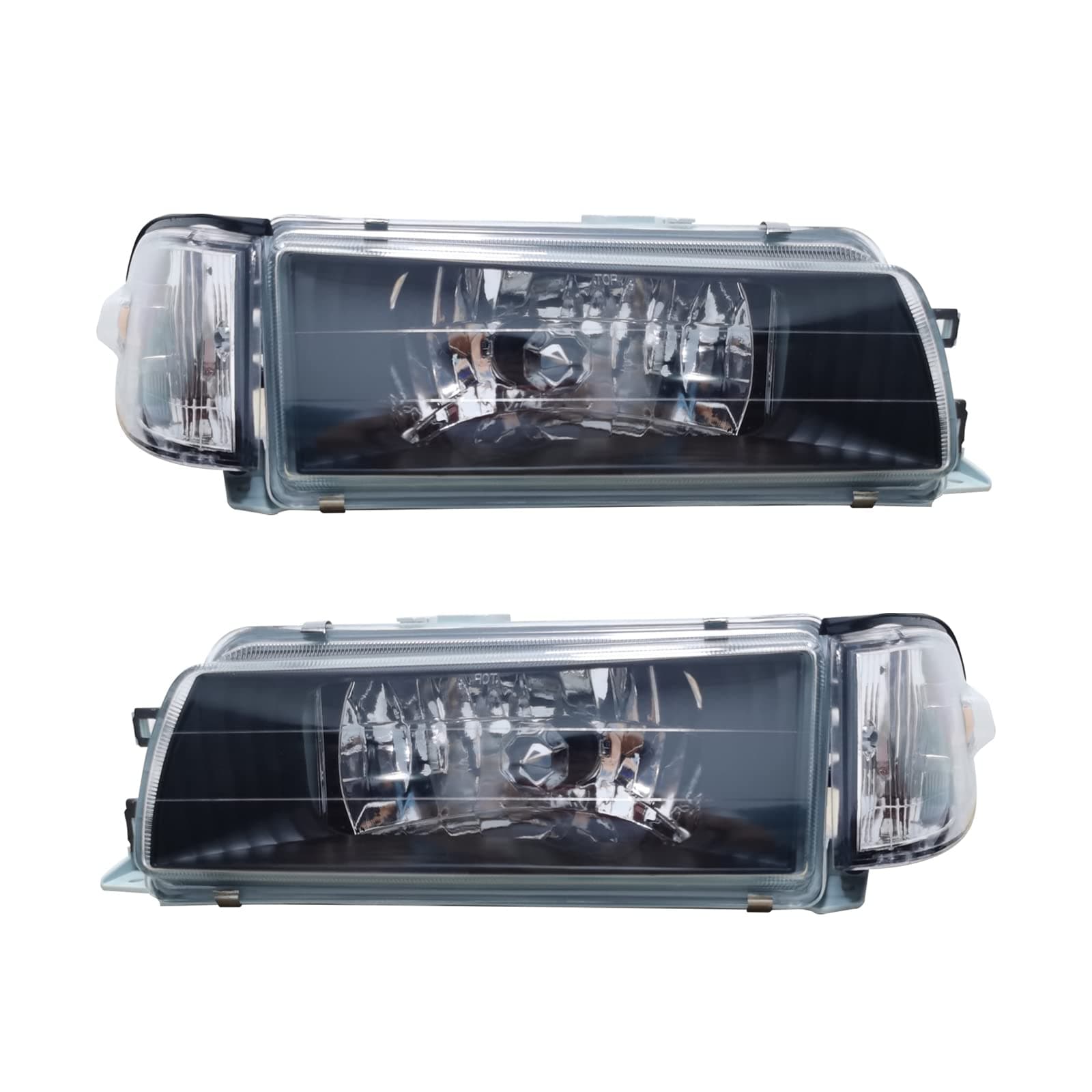 1 Pair Halogen Headlights Assembly Compatible with 1988 1989 1990 1991 1992 Toyota Corolla Sedan AE92-E90-EE90, Replacement Passenger&Driver Headlight Clear lens (LH+RH)
