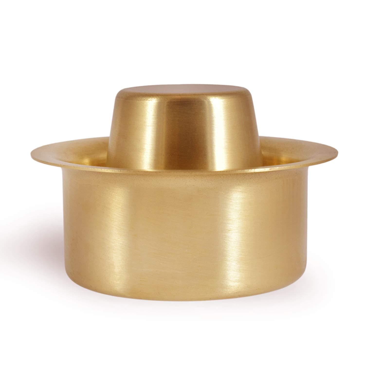 Sidapur Brass Dabara Set - Plain Brushed Matte Finish - for South Indian Filter Coffee - 120ml