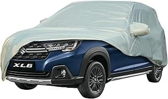 Allextreme MXL67003 Car Body Cover Compatible with Maruti Suzuki XL6 Custom Fit Dustproof UV Heat Resistant Indoor Outdoor Body Protection (Silver with Mirror)