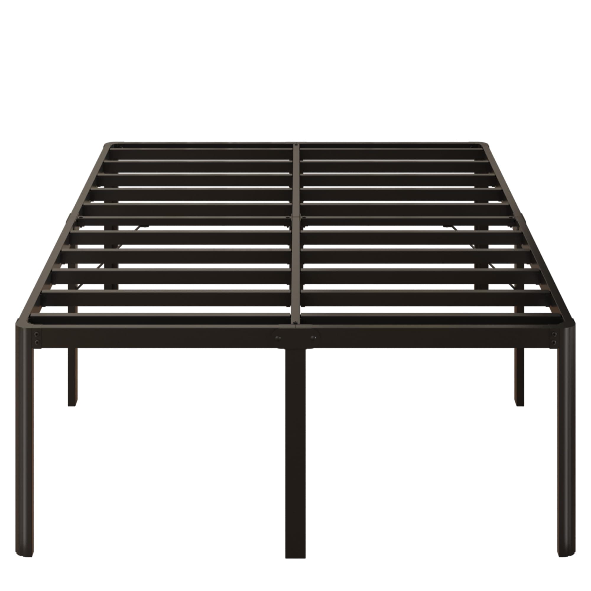 22 Inch High California King Bed Frames with Rounded Corner Legs, Heavy Duty Cal King Metal Platform Bed Frame No Box Spring Needed, Easy Assembly, Noise Free, Black