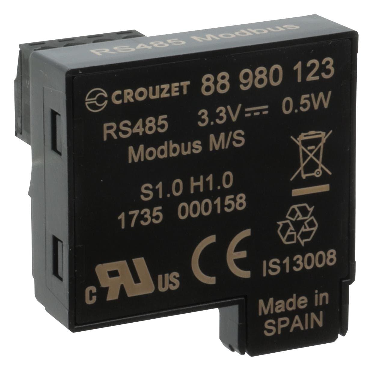 Crouzet Modbus Rs485 Interface, Black, PLC - 88980123