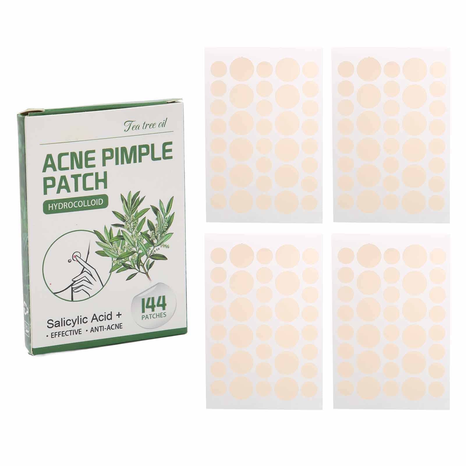 Acne Patch, 144 Count Hydrocolloid Patches with Tea Tree Oil, Hydrocolloid Spot Patches for Absorb Pus and Oil, Help Acne Skin Heal, Spot Zit Stickers Patch for Personal Skin Care