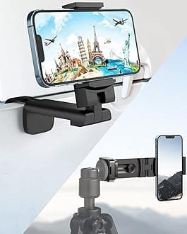 MiiKARE Travel Essentials Airplane Phone Holder, Universal Handsfree Phone Mount for Flying with 360 Degree Rotation, Travel Must Haves Phone Stand for Desk, Tray Table, Pro