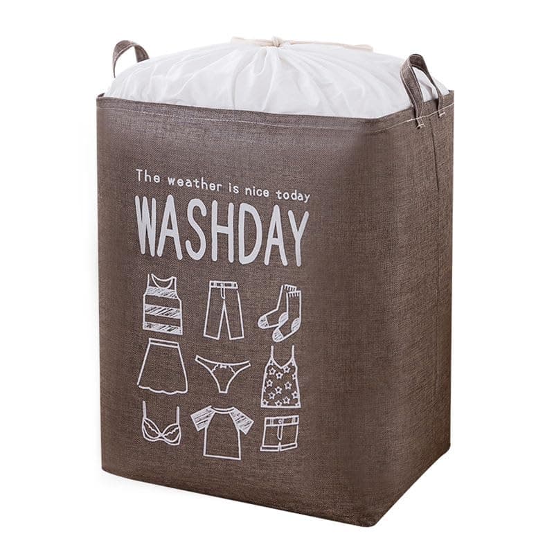 AmsoWashday 75L Folding Laundry Basket, Large Laundry Hamper With Lid & Handles, Collapsible Freestanding Clothes Hamper, Storage Basket for Bedroom, Bathroom, Dorm, (Brown)