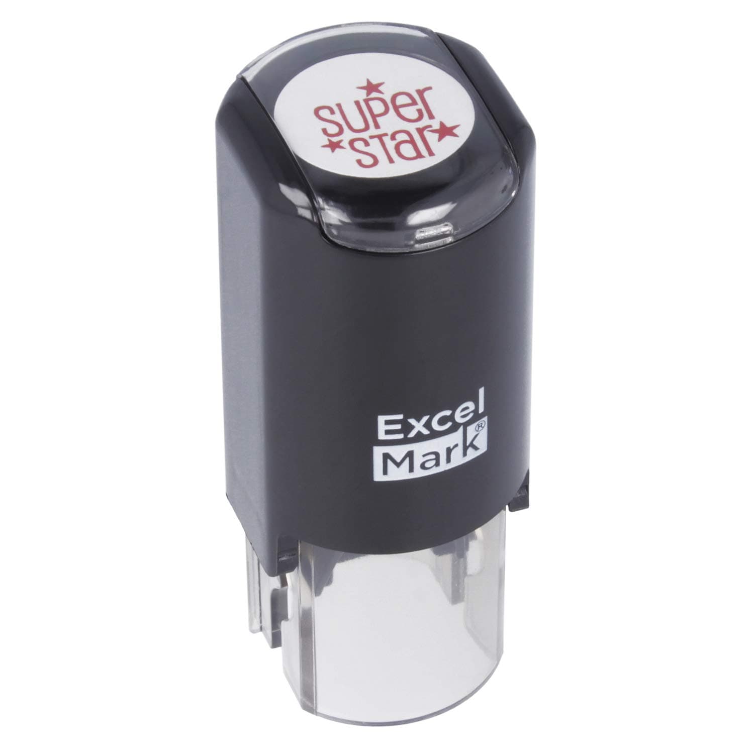 ExcelMark Round Teacher Stamp - Super Star - RED Ink