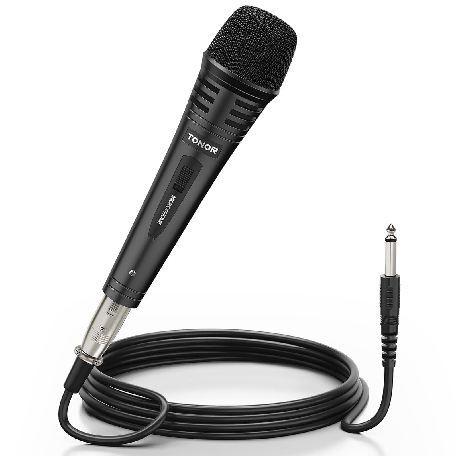 Dynamic Karaoke Microphone for Singing with 16.4ft/ 5M XLR Cable, Metal Handheld Mic Compatible with Karaoke Machine/Speaker/Amp/Mixer for Karaoke Singing, Speech, Wedding and Outdoor Activity