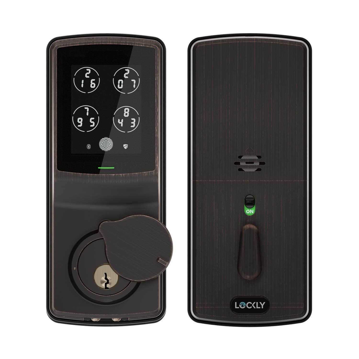 Lockly Keyless Entry Smart Lock, Door Lock (PGD728) with Advanced Touchscreen Keypad, Bluetooth, Auto Lock, Battery Backup & Easy Installation NO Fingerprint (VenetianBronze)