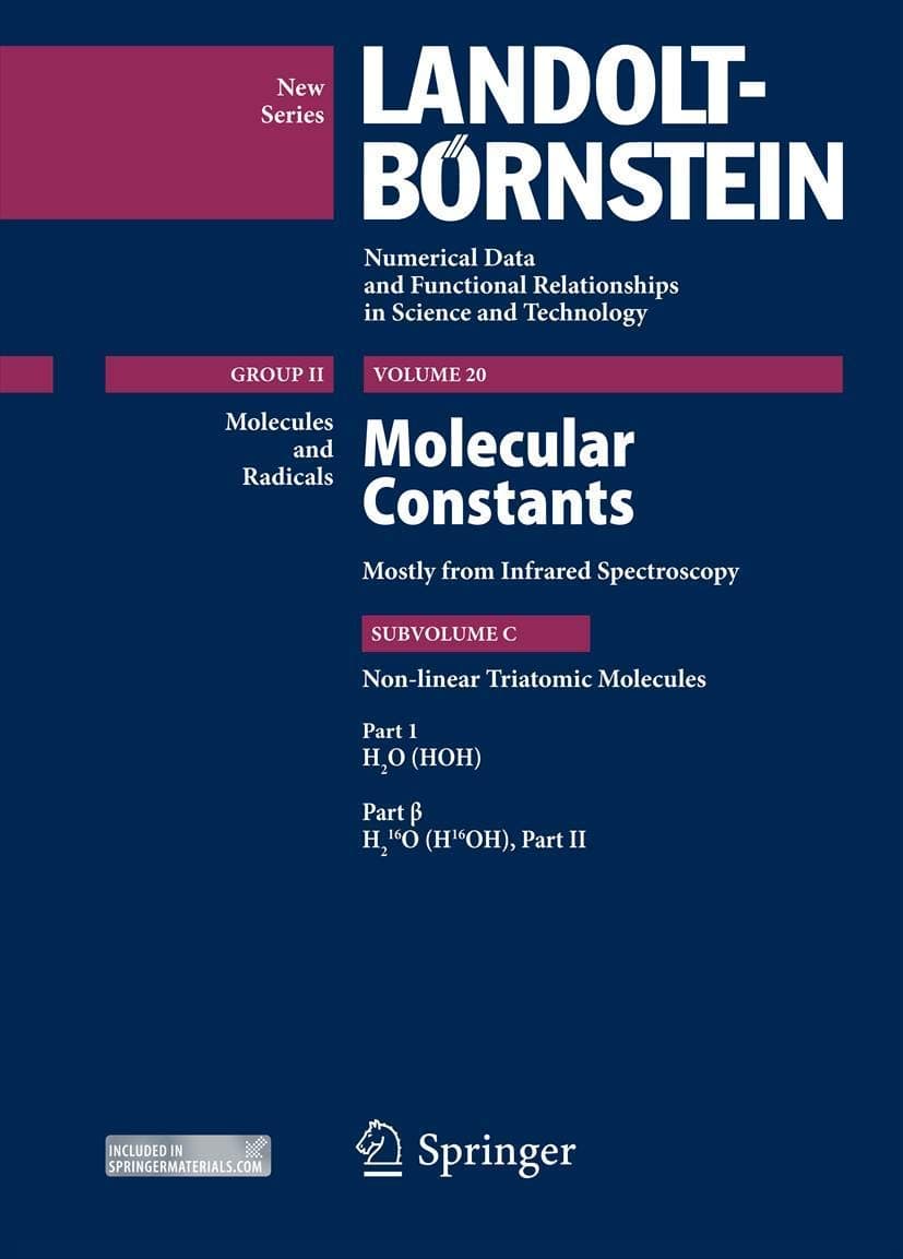 (H2o (Hoh), Part 1 Beta: Molecular Constants Mostly from Infrared Spectroscopy Subvolume C: Nonlinear Triatomic Molecules