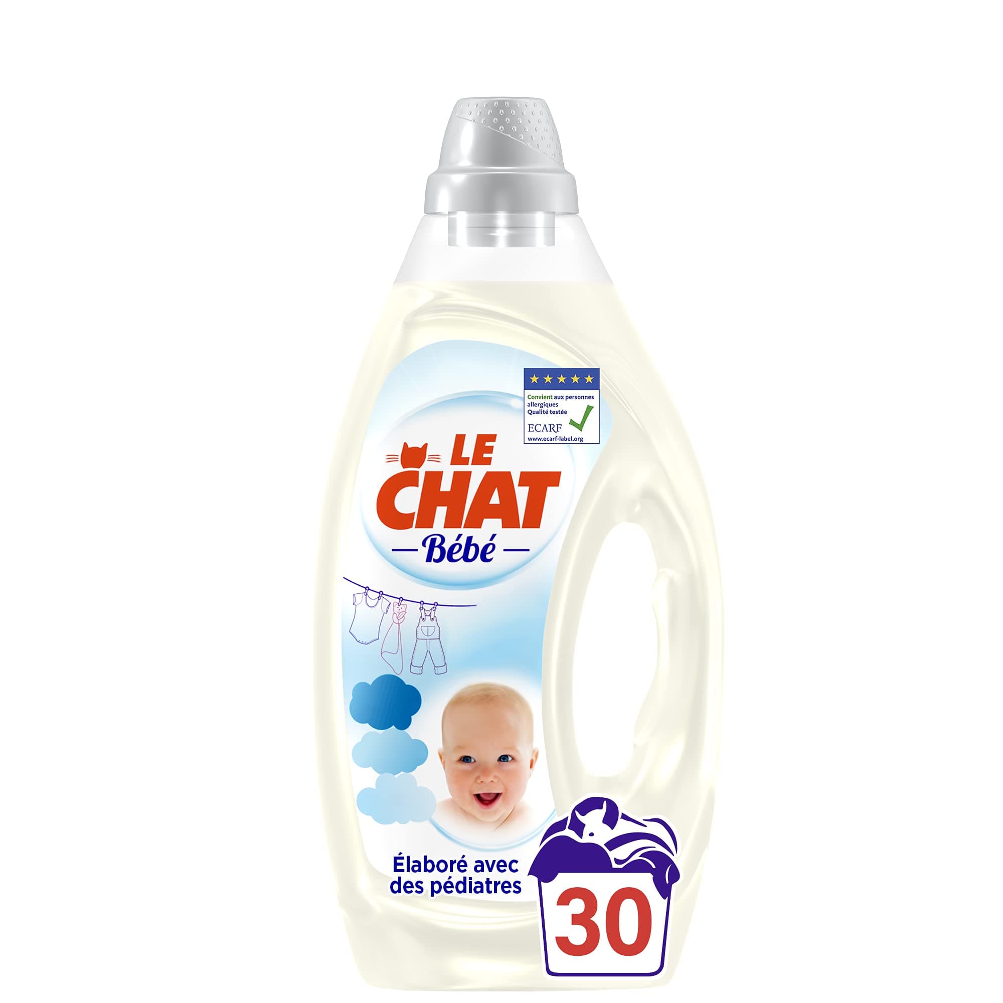 Le Chat Bébé - Liquid Laundry Detergent - Pack of 2 x 1.6L - 60 Washes