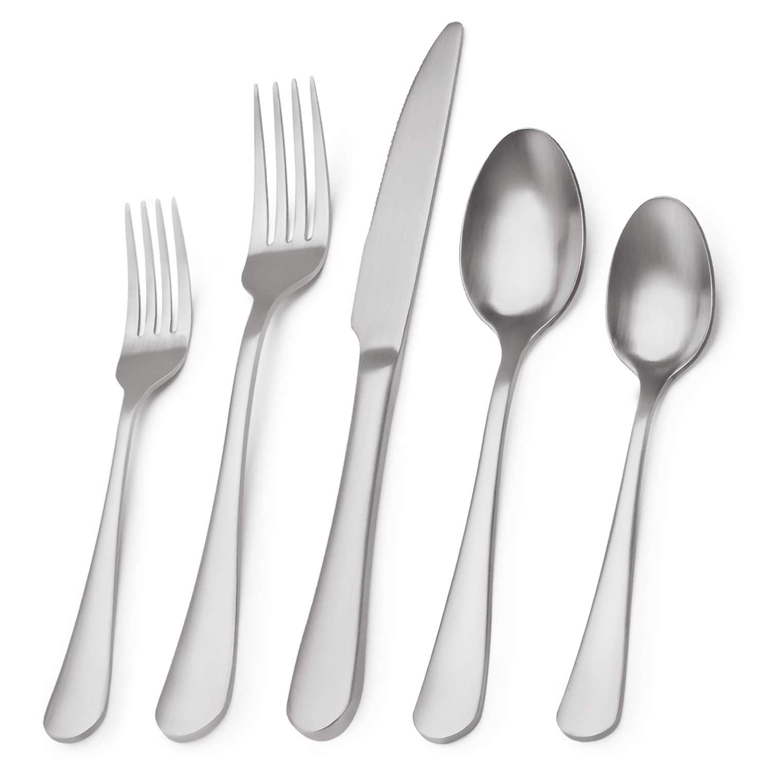 Matte Silverware Set, 20-Piece Stainless Steel Flatware Set,Kitchen Utensil Set Service for 4,Tableware Cutlery Set for Home and Restaurant, Dishwasher Safe…