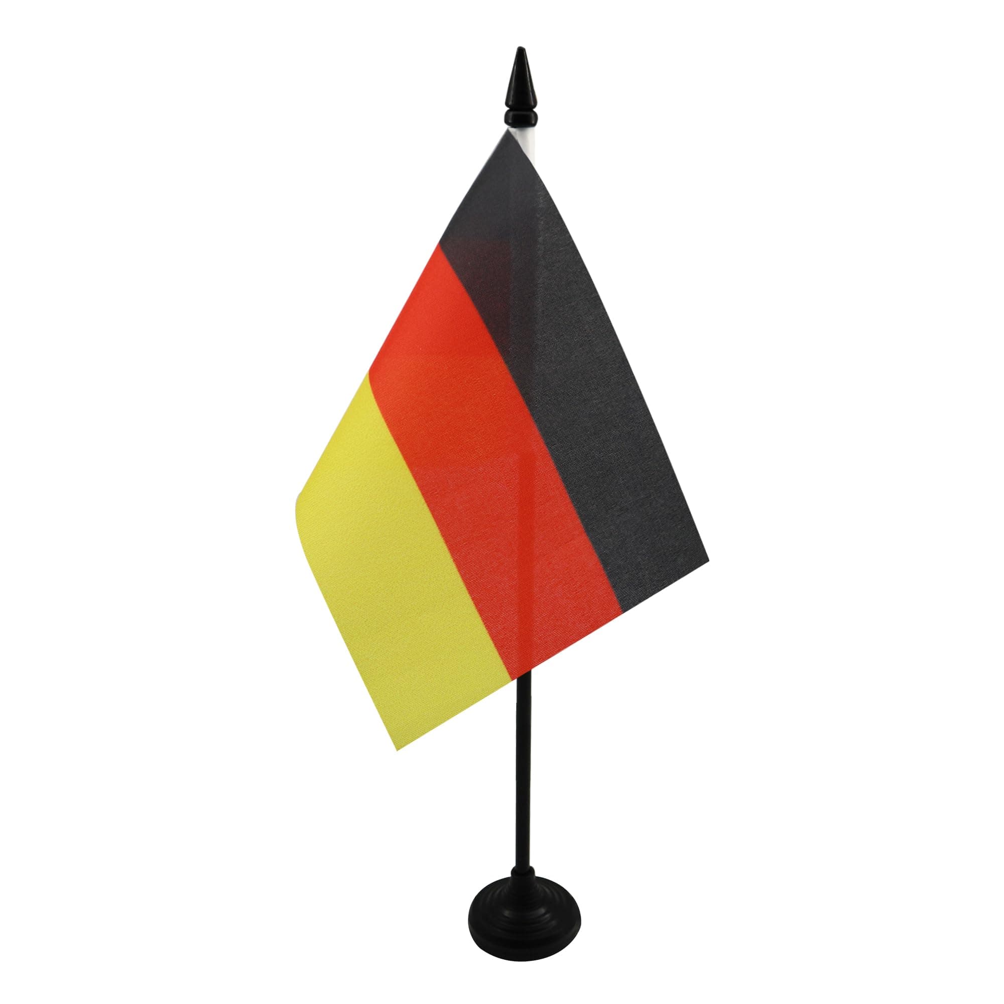 AZ FLAG - Germany Table Flag 4'' x 6'' - German Office Mini Banner 100% Polyester 15 x 10 cm - Mini Desk Flag with 10'' Pole and Black Plastic Base