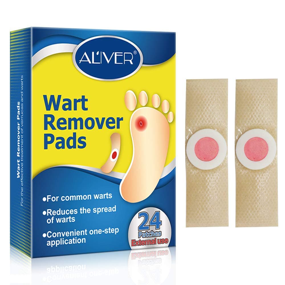 Wart Removal Plasters, 24Pcs Wart Remover for Hands Feet Corn Removal Plaster with Hole, Remover Plantar Warts, Callus, Stops Wart Regrowth (A)