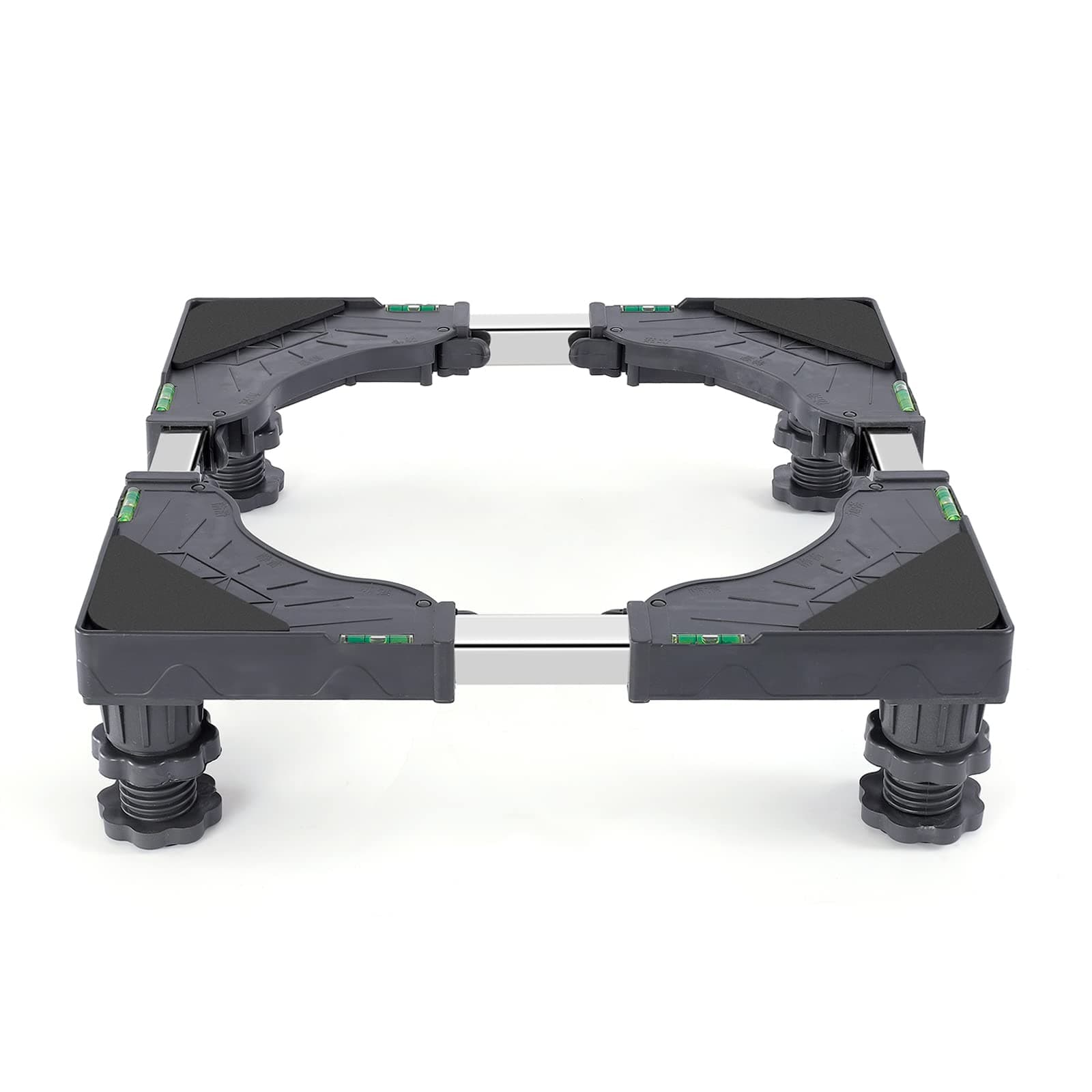 – W B D WEIBIDA Adjustable Appliance Base with 4 Dolly Feet, Max Weight 400LBS, Small Furniture Appliance Base for Dryer, Refrigerator and Washer, Adjustable Width 16” to 24.4”, Height 4.1" to 5.1",Gray