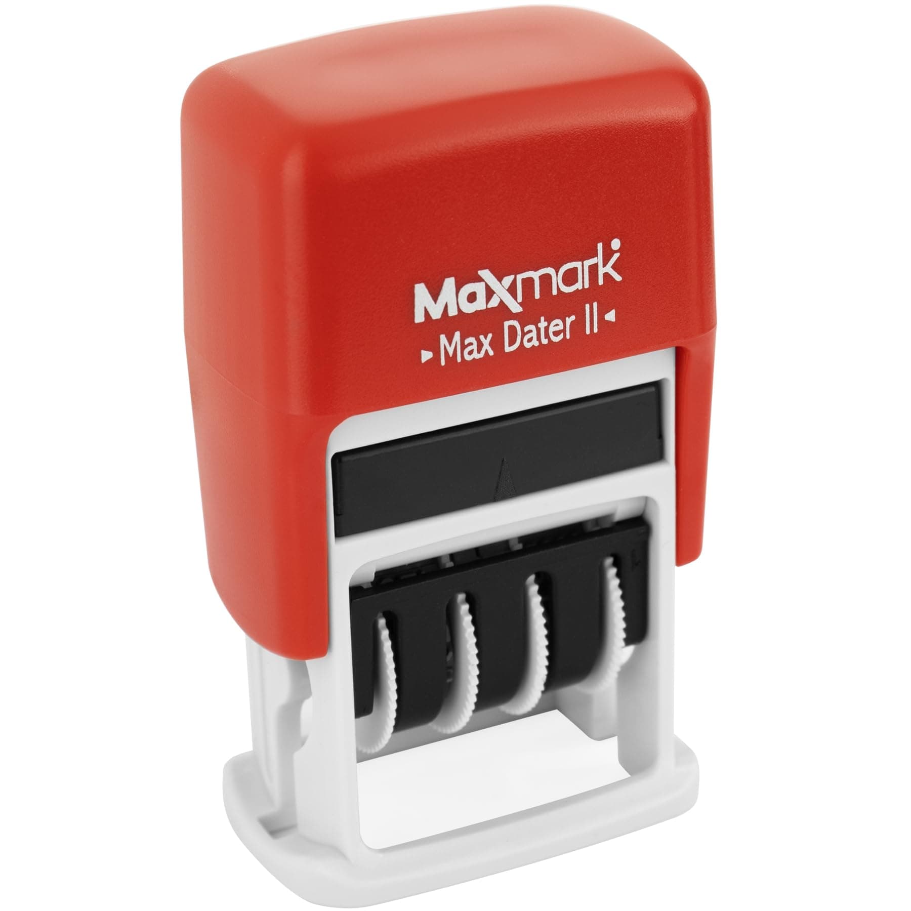 Maxmark Max Dater Self-Inking Phrase Date Stamp - Red Ink COMPLETED Red