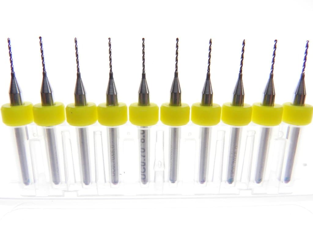 10 Pcs .70mm Tungsten Micro Drill Bits Japanese Made for CNC PCB Installation, Toy Making, Model Cars Trucks Planes Boats, Arts & Crafts, Woodworking, More.0.7mm 1/8" Shank