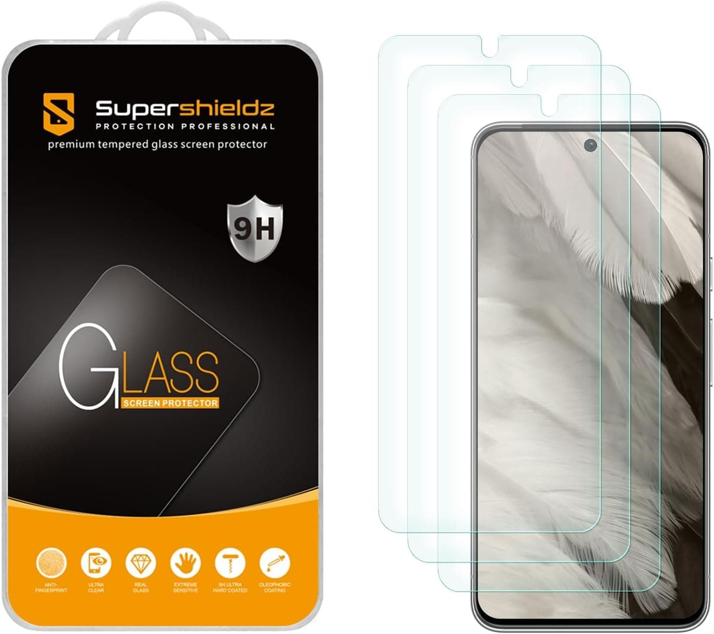 (3 Pack) Designed for Google Pixel 8 Tempered Glass Screen Protector, Anti Scratch, Bubble Free