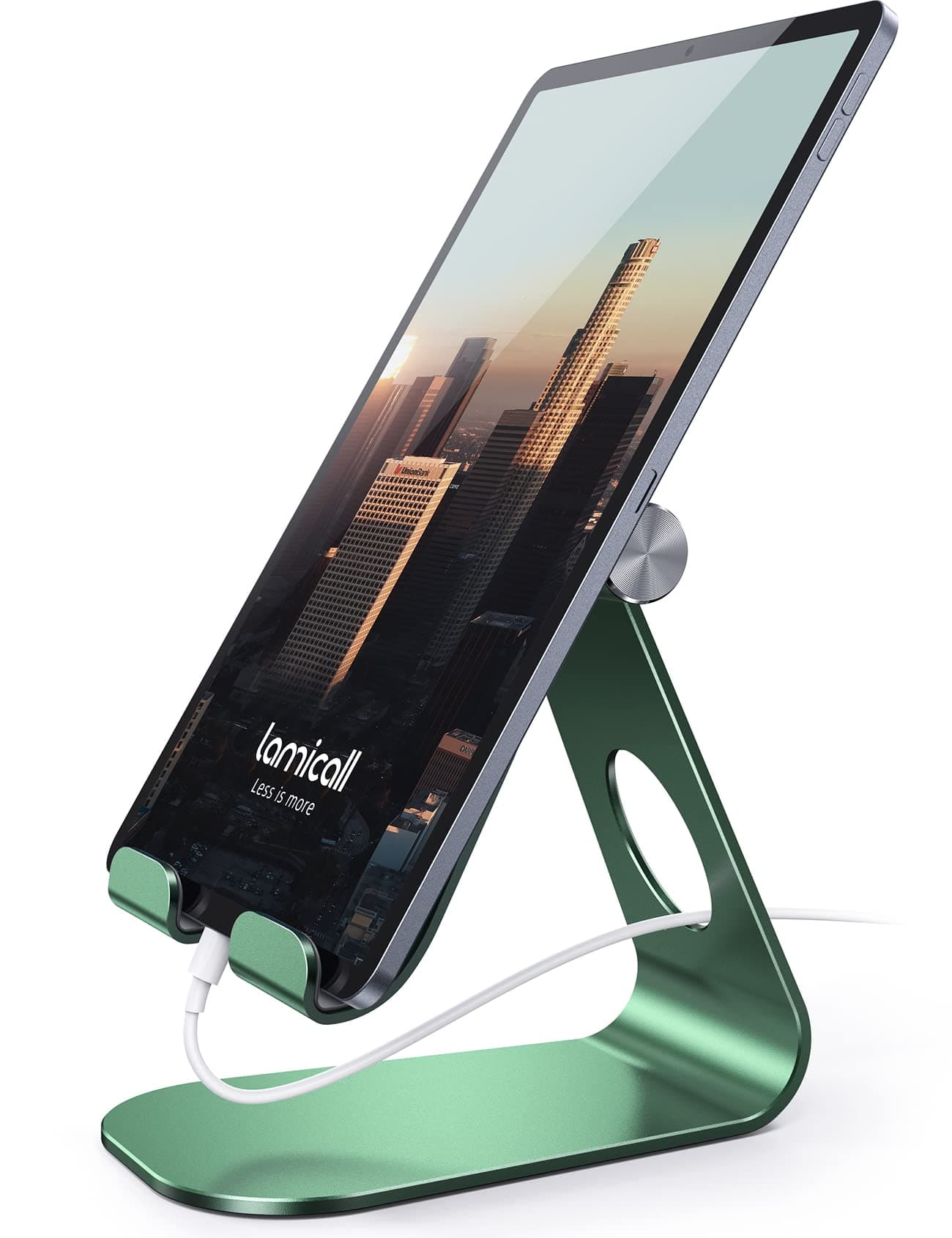 Lamicall Tablet Stand, Adjustable Tablet Holder - Desktop Stand Dock Holder Compatible with 4-13" Tablets Such as iPad Pro 11, 9.7, 10.5, 12.9 Air Mini, Kindle, Tab, iPhone Air 17 Pro Max, Green
