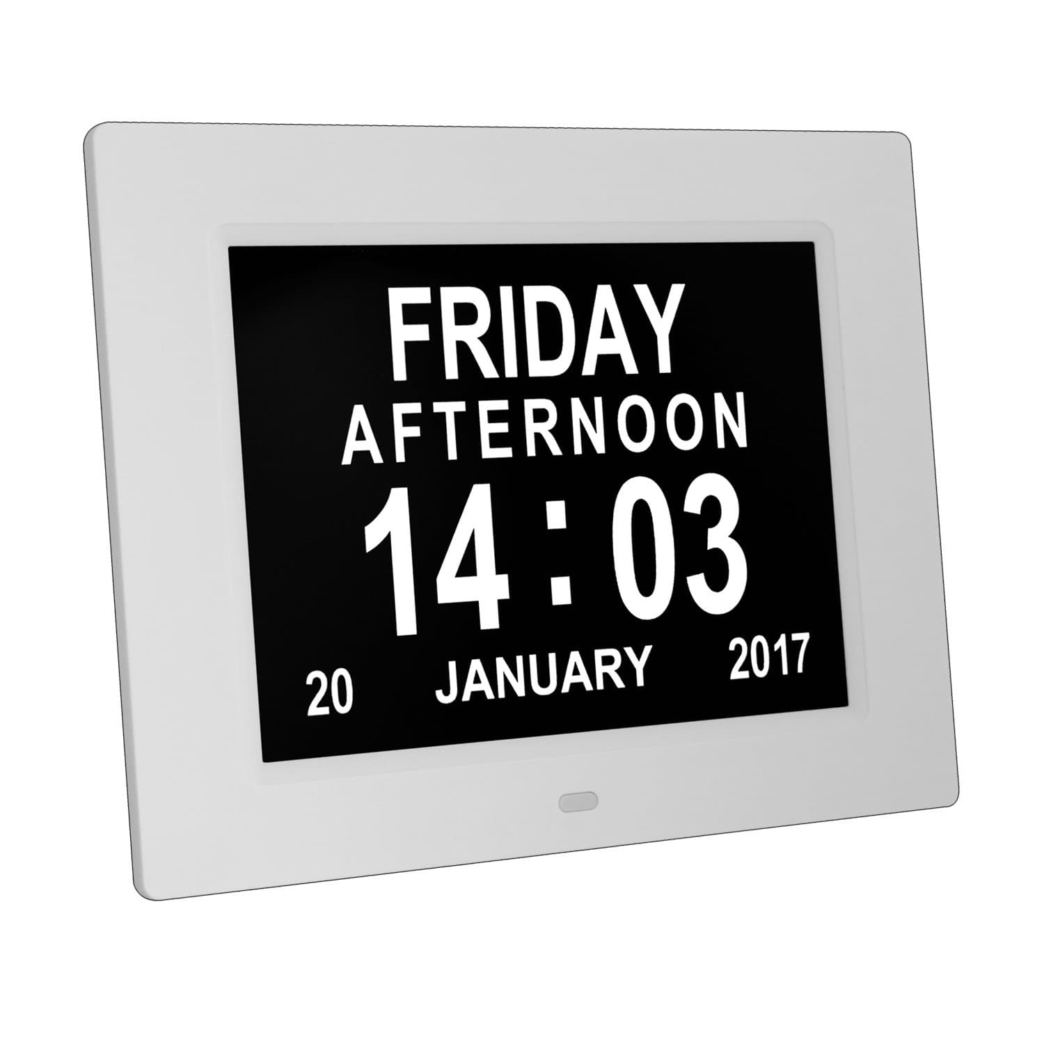 Digital Wall Clock- Alarm clock- LED Large Numbers Clock- Extra Large Electronic Calendar Day Clock with Cord(White)