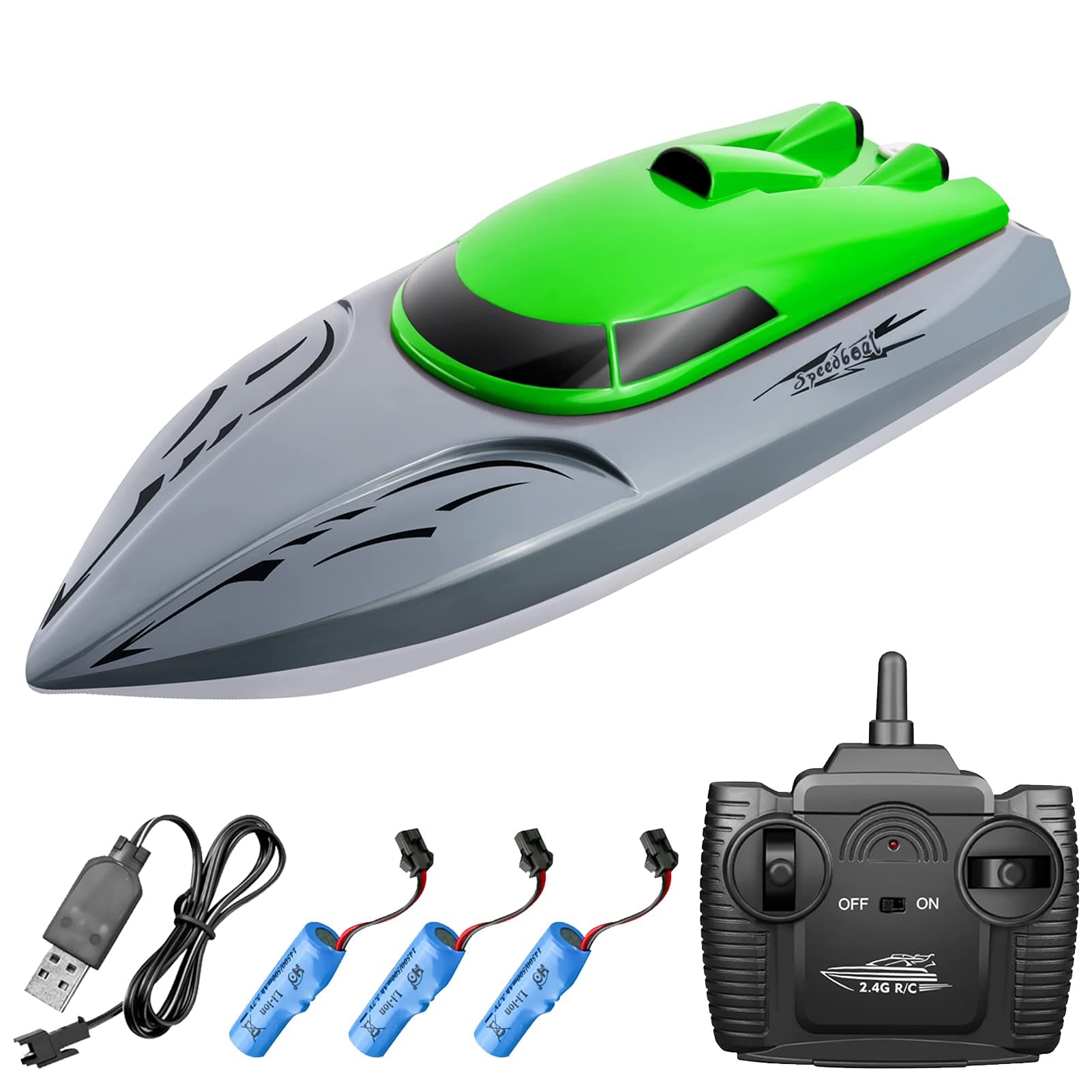 Goolsky Remote Control Boat 806 2.4G RC Boat Remote Control Boat 20 km/h Waterproof Toy High Speed RC Boat Racing Boat Centre Safe with Sturdy Hull Gift Children Adults
