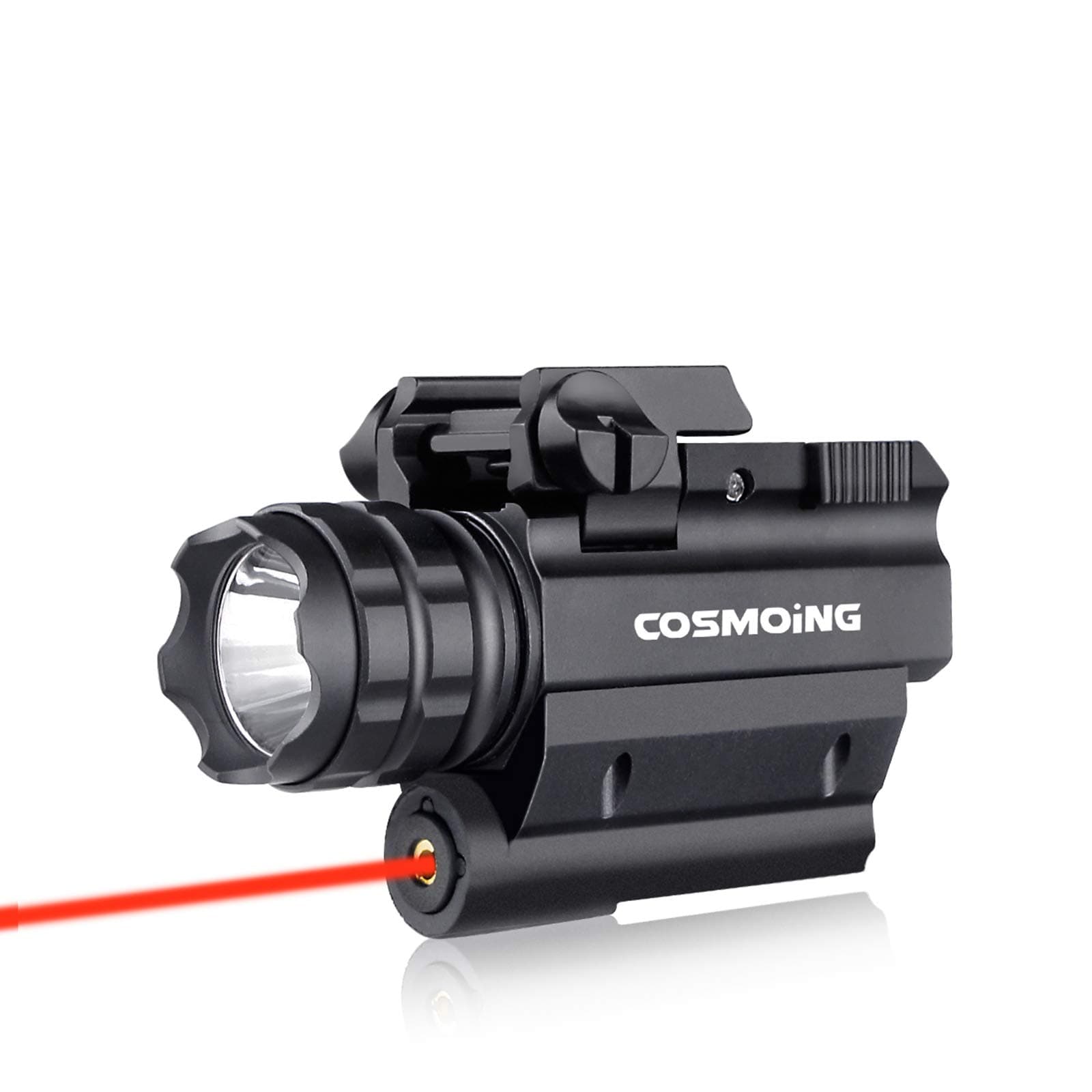 Rail Mounted Pistol Red Laser Light Combo (Laser Sight Combo) & 600 Lumen Strobe Pistol Flashlight Rail Mount Gun Flashlight with Quick Release for Pistols Handguns,Gun Light,Pistol,Rifles