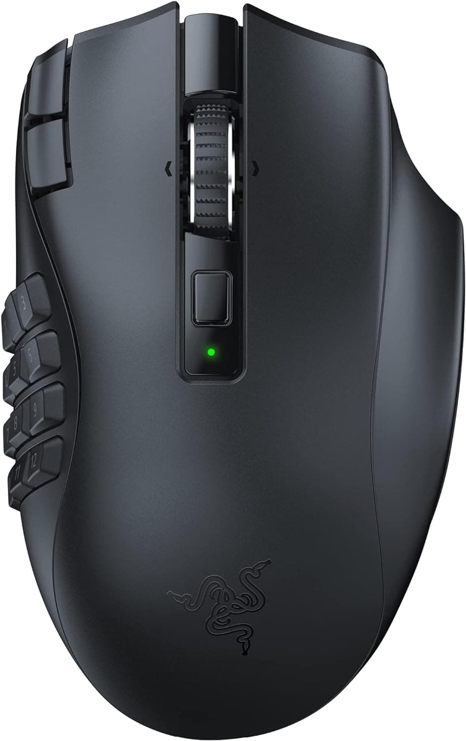 Naga V2 HyperSpeed Wireless MMO Gaming Mouse: 19 Programmable Buttons,HyperScroll Technology, Focus Pro 30K Optical Sensor, Mechanical Mouse Switches Gen-2, Up to 400 Hr Battery Life - Black