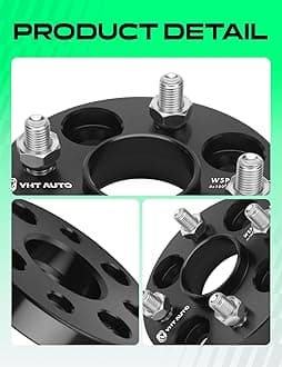 YHTAUTO 4x100mm Hub Centric Wheel Spacers 20mm Fits Kia, Ford, Mazda, Scion, Toyota, Fiat Models, Corolla, xB, Rio, Tire Spacers w/ M12x1.5 & 12.9 Grade Studs, 54.1mm Hub Bore 4 Lug 4PCS Black