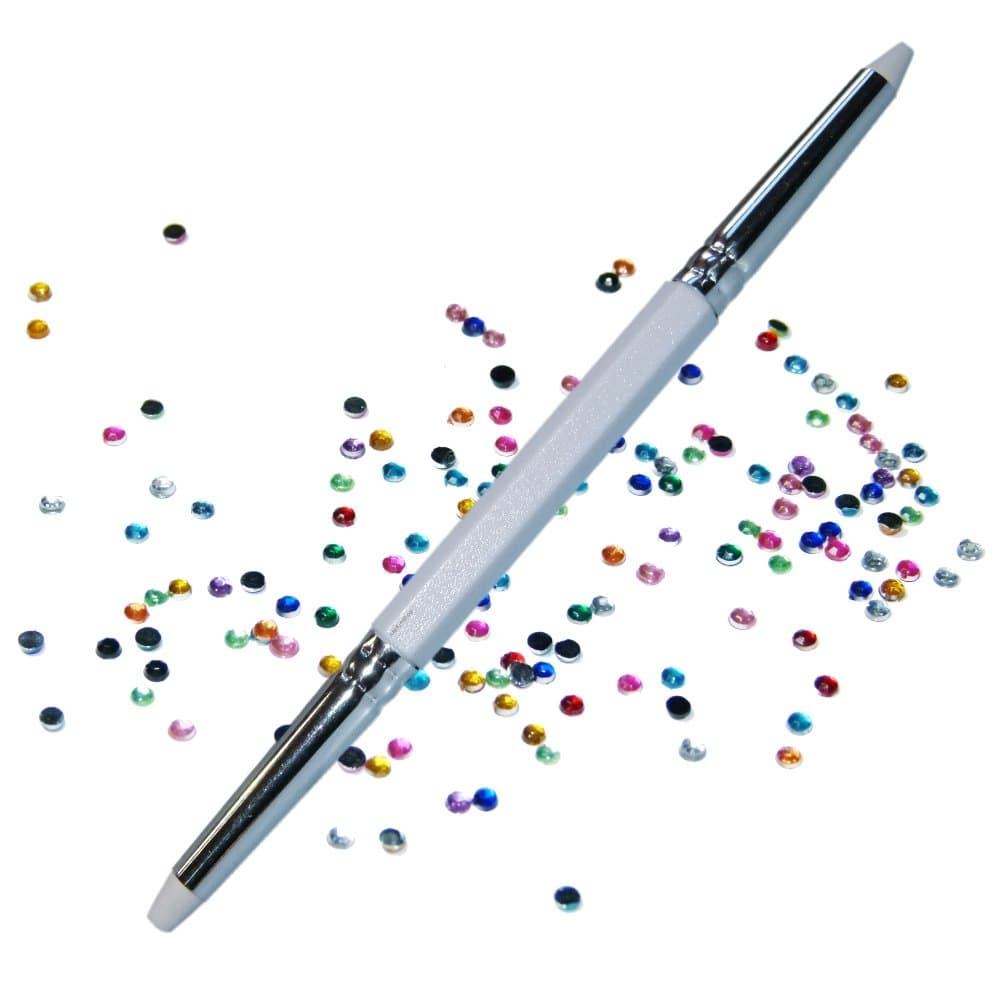 Rhinestone picker with 2 tips, nail art tool with 100 rhinestone stones.