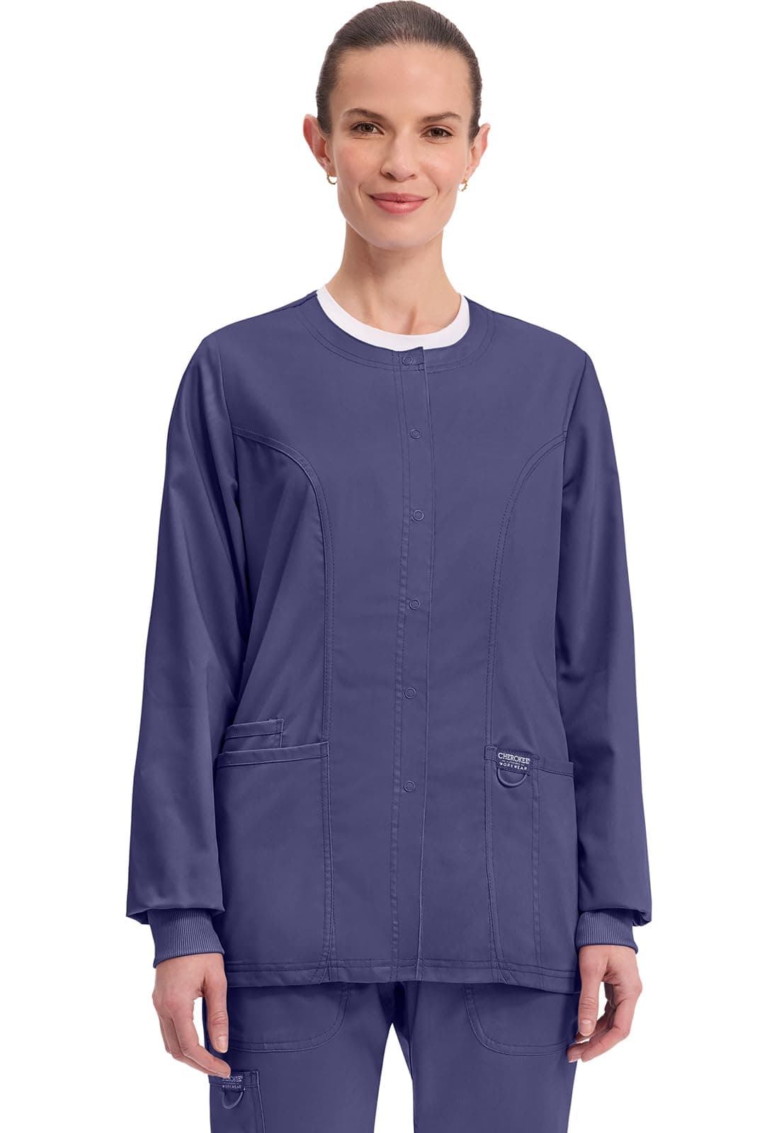 Cherokee Women's Snap Front Warm-up Jacket Snap Front Warm-up Jacket (Pack of 1)