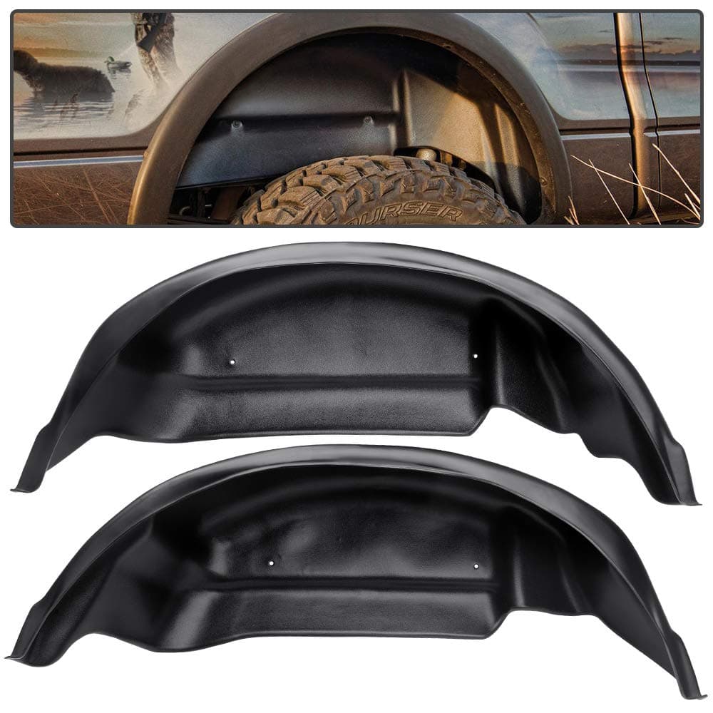 PIT66 Rear Wheel Well Liner Guards, Compatible With 2015-2018 Ford F150 (Will NOT fit Raptor) Inner Fender 2Pcs